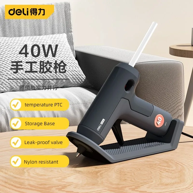 Hot Melt Glue Gun Cordless - Deli 40W pistolet à colle thermofusible