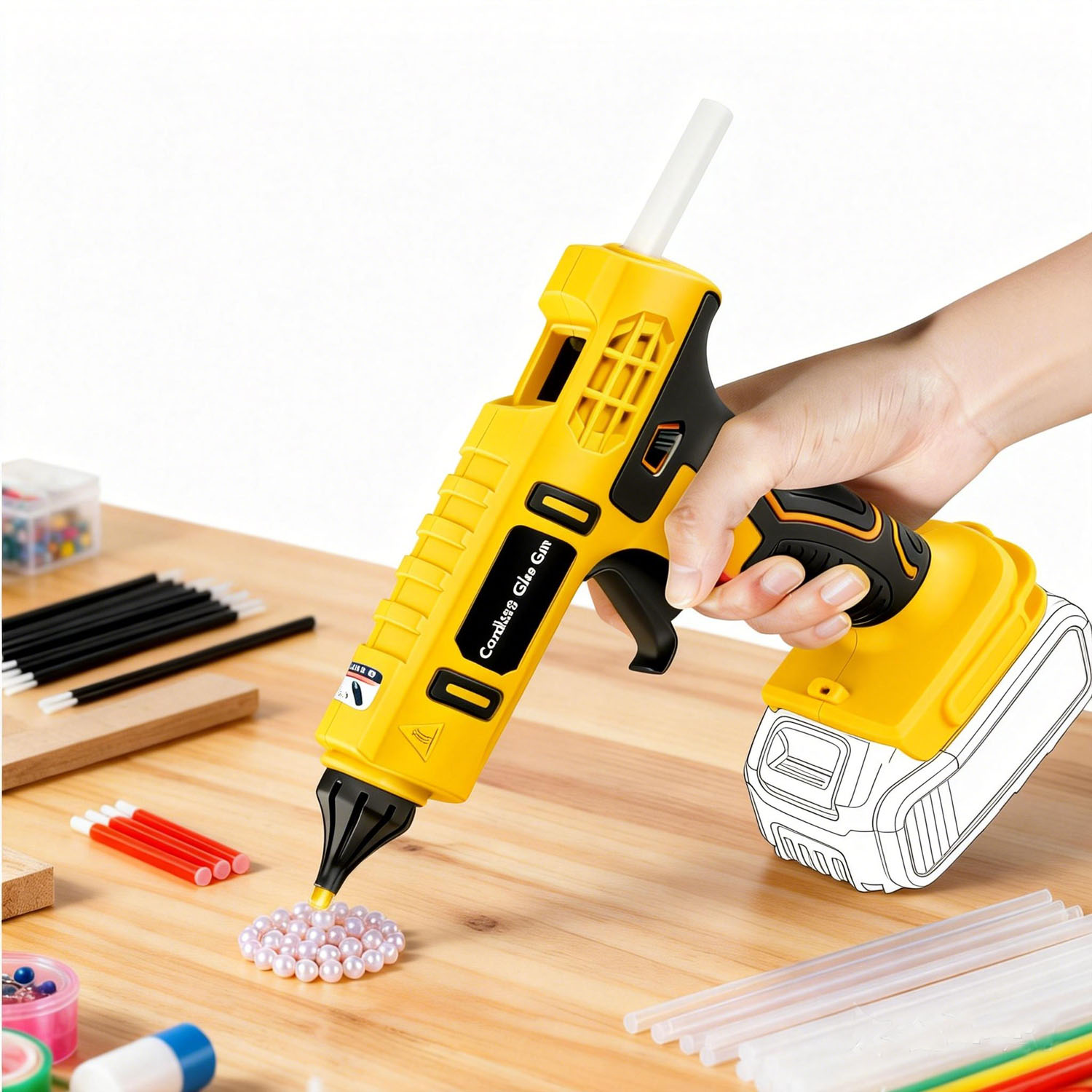 Pistolet à colle chaude sans f - Hot Melt Glue Gun Cordless avis et prix