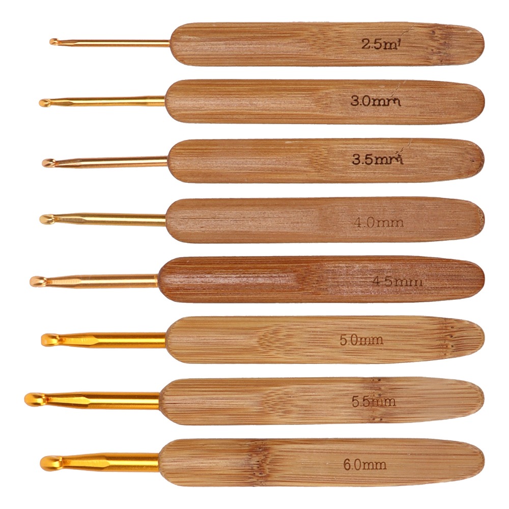 Ensemble de 8 crochets à trico - Wooden Crochet Hooks Ergonomic Handle avis et prix